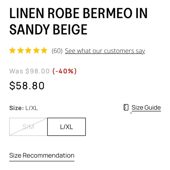 Magic Linen Robe- S/M - Picture 9 of 9